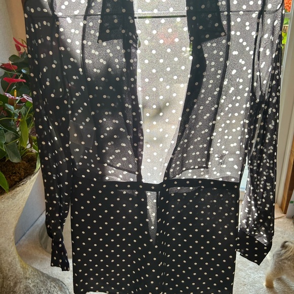 Christian Dior Sheer silk Polka Dot shorts tunic size 34 us2 jumpsuit - Picture 13 of 16
